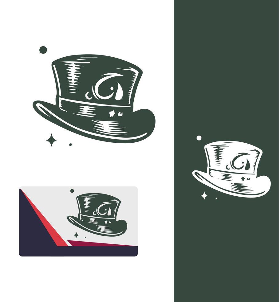 Ghostly Hat Magic Hat logo vector