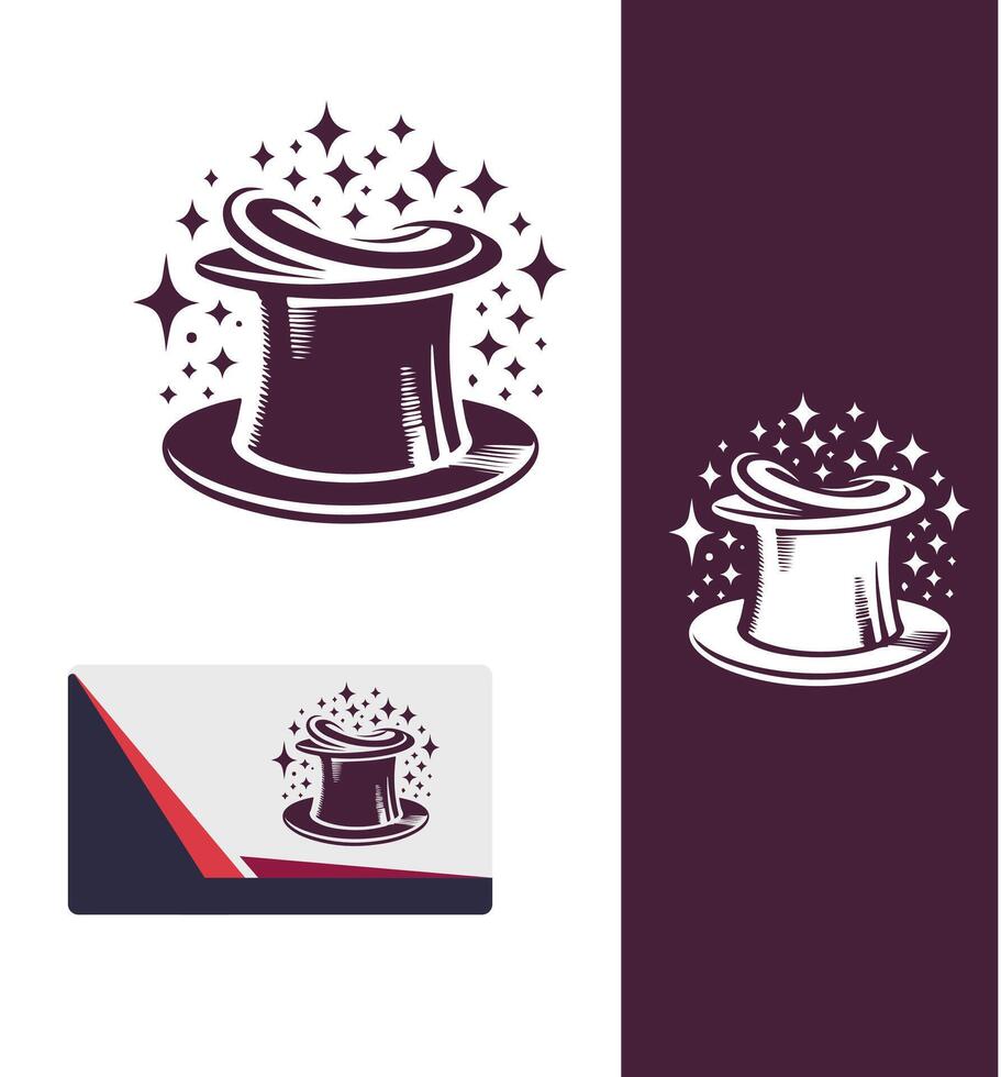 Moonlight Hat Magic Hat logo vector