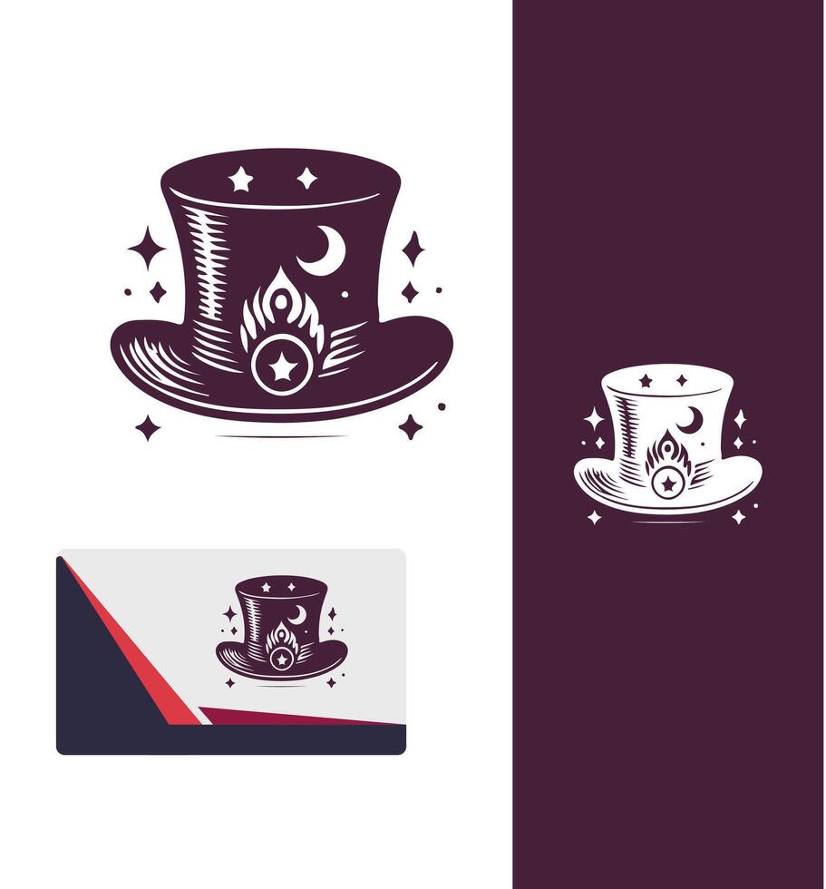 Arcane Hood Magic Hat logo vector