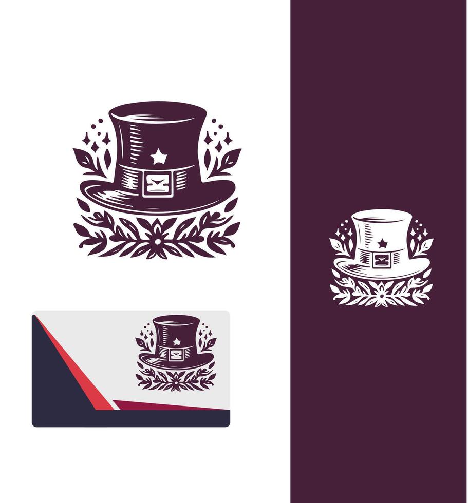 Elixir Top Hat Magic Hat logo vector