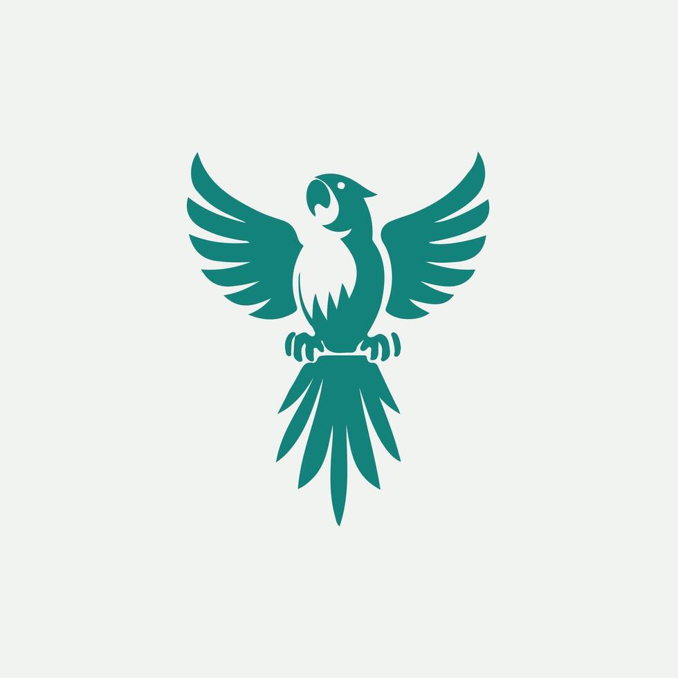 Feathered Expressions Parrot Logo Design vector