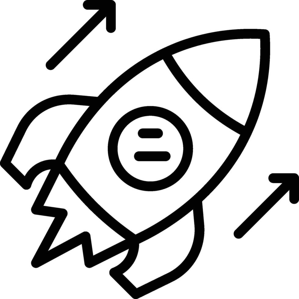 Rocket Growth Up Icon vector