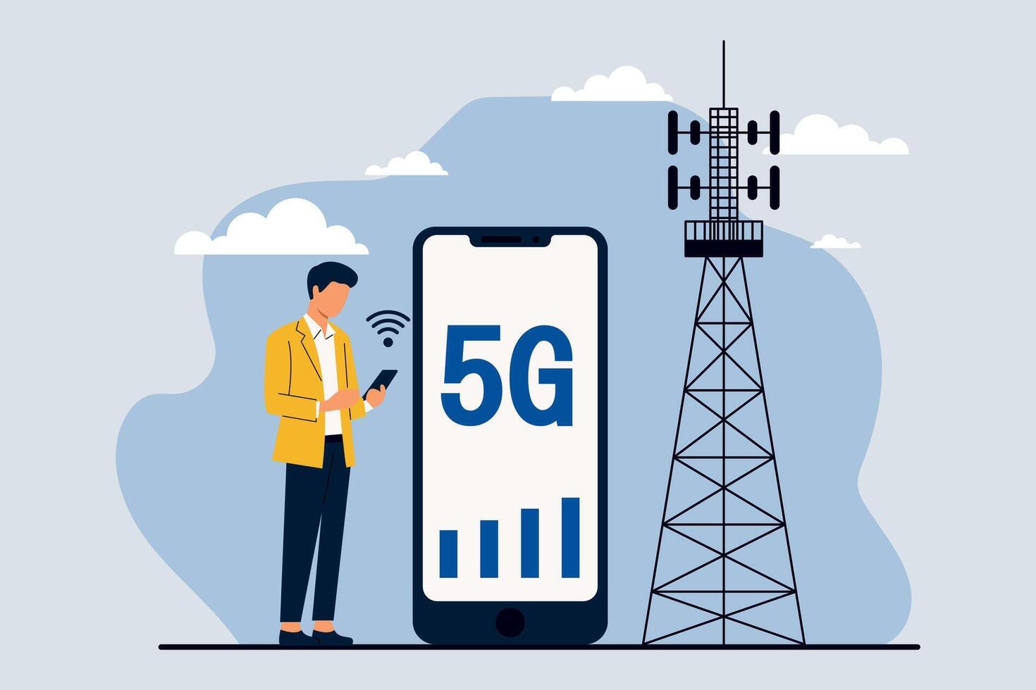 5G Network Technology for Faster and Better Connectivity vector