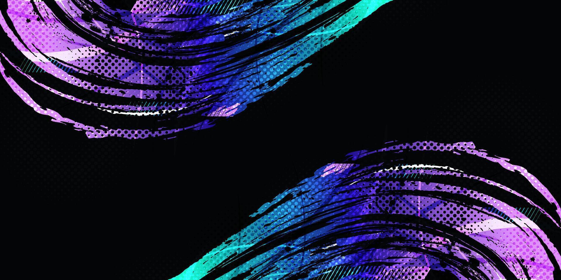 Sport Background with Colorful Gradient Brush Strokes and Halftone Effect in Grunge Style. For Cover or Poster Design vector