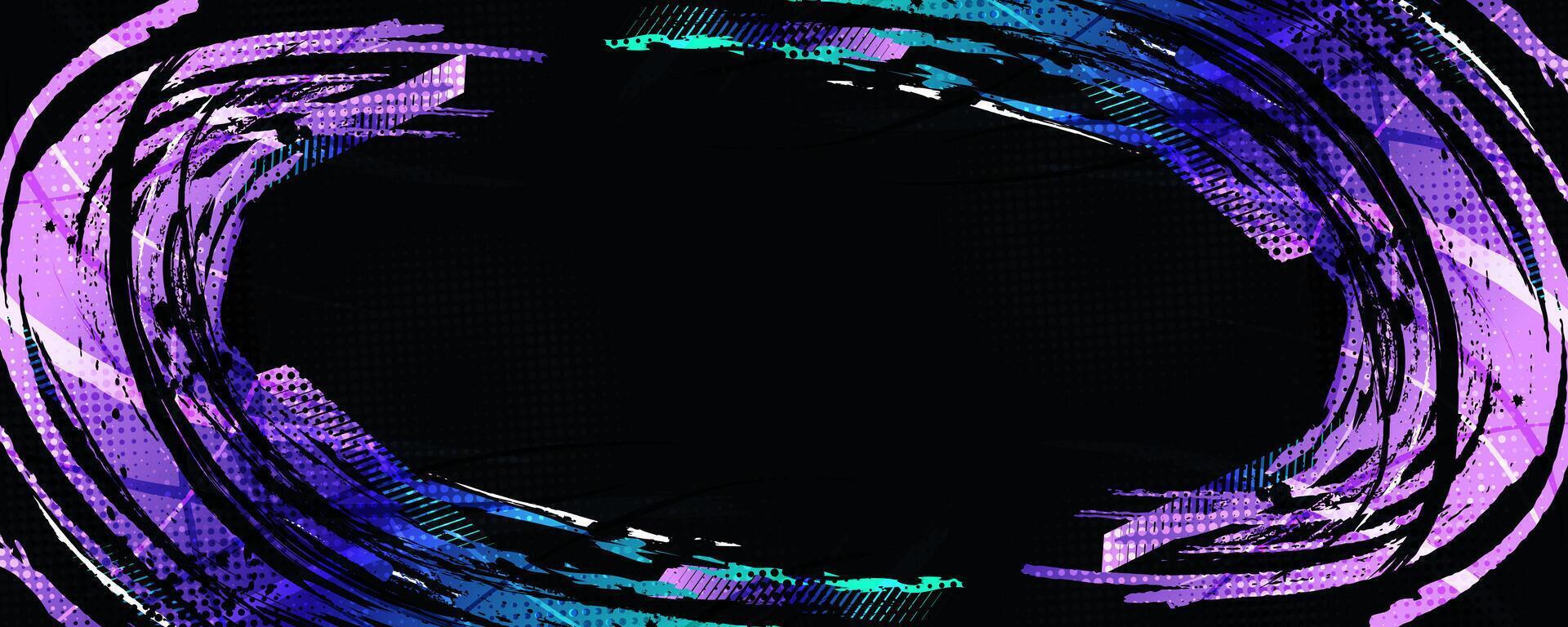 Abstract Sport Background with Colorful Gradient Brush Strokes and Halftone Effect in Grunge Style. For Cover or Poster Design vector