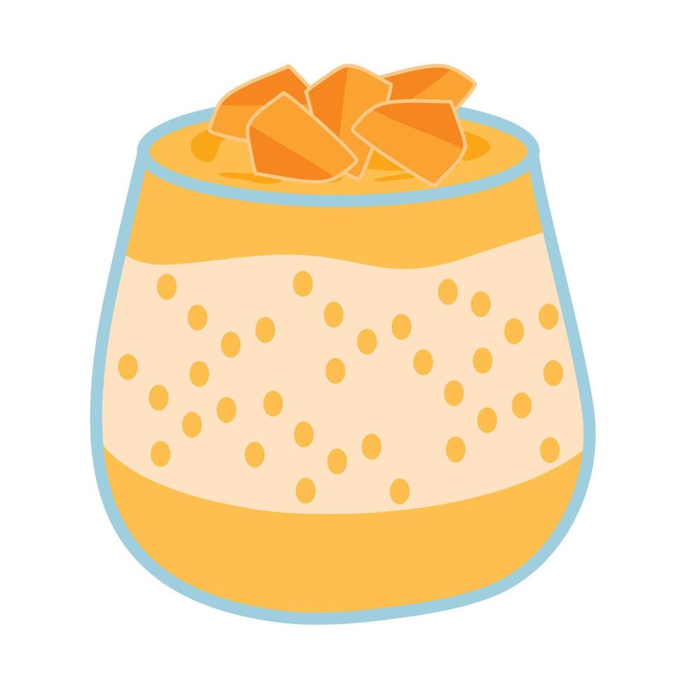 sago mango dessert,asian mango dessert vector