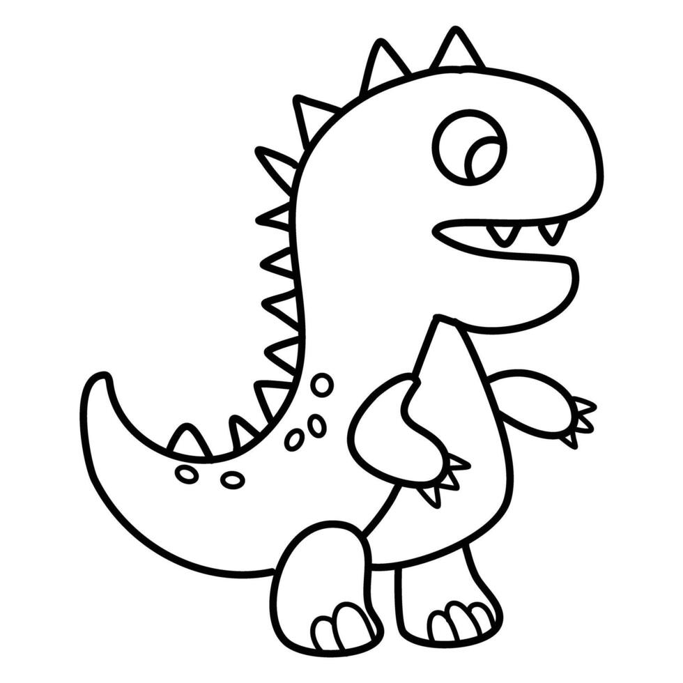 dinosaurus coloring page animal illustration vector