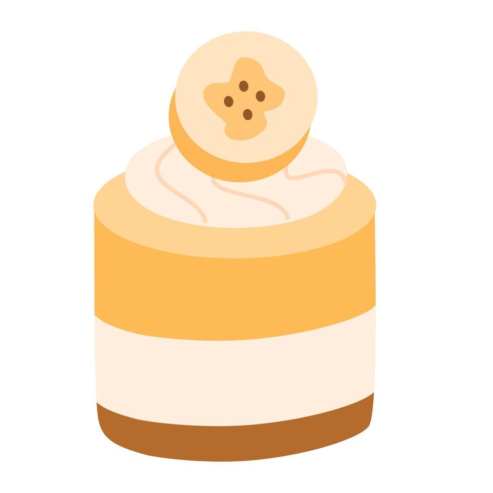 Banana caramel cheesecake sweet dessert vector