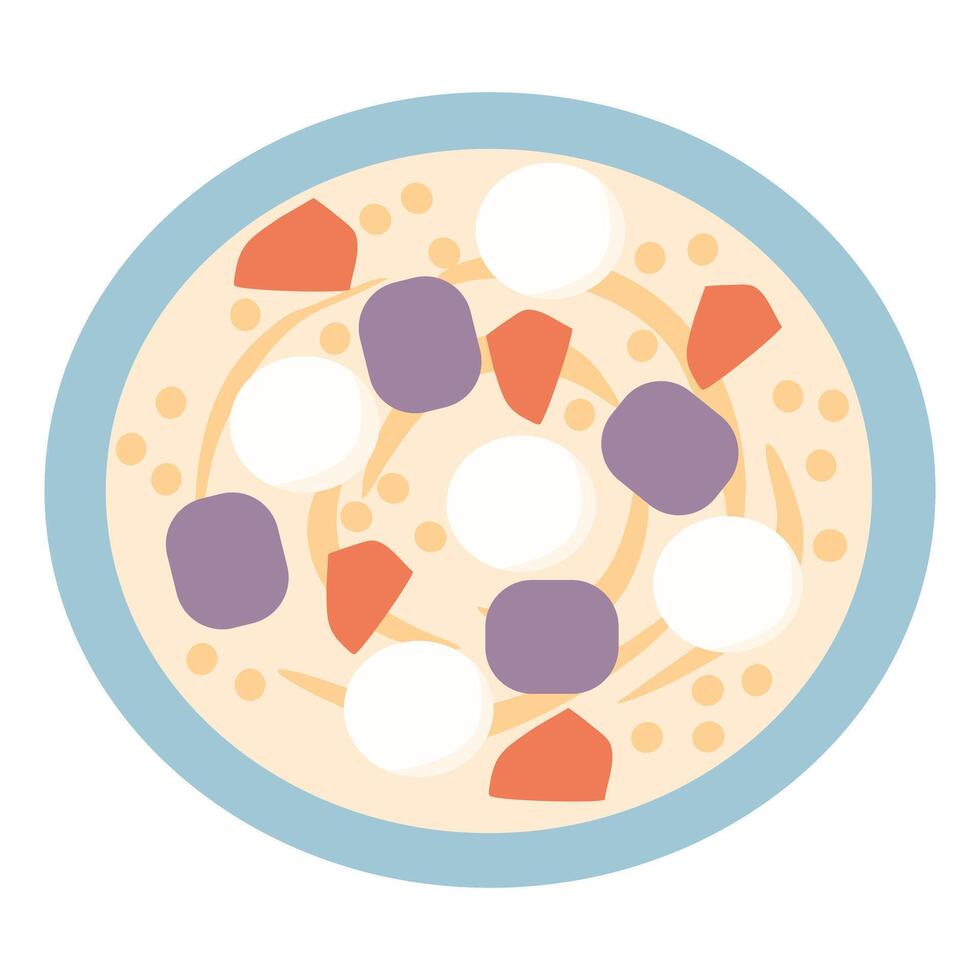 Ginataang Bilo Bilo or Ginataang Halo Halo is a Popular Filipino Dessert vector