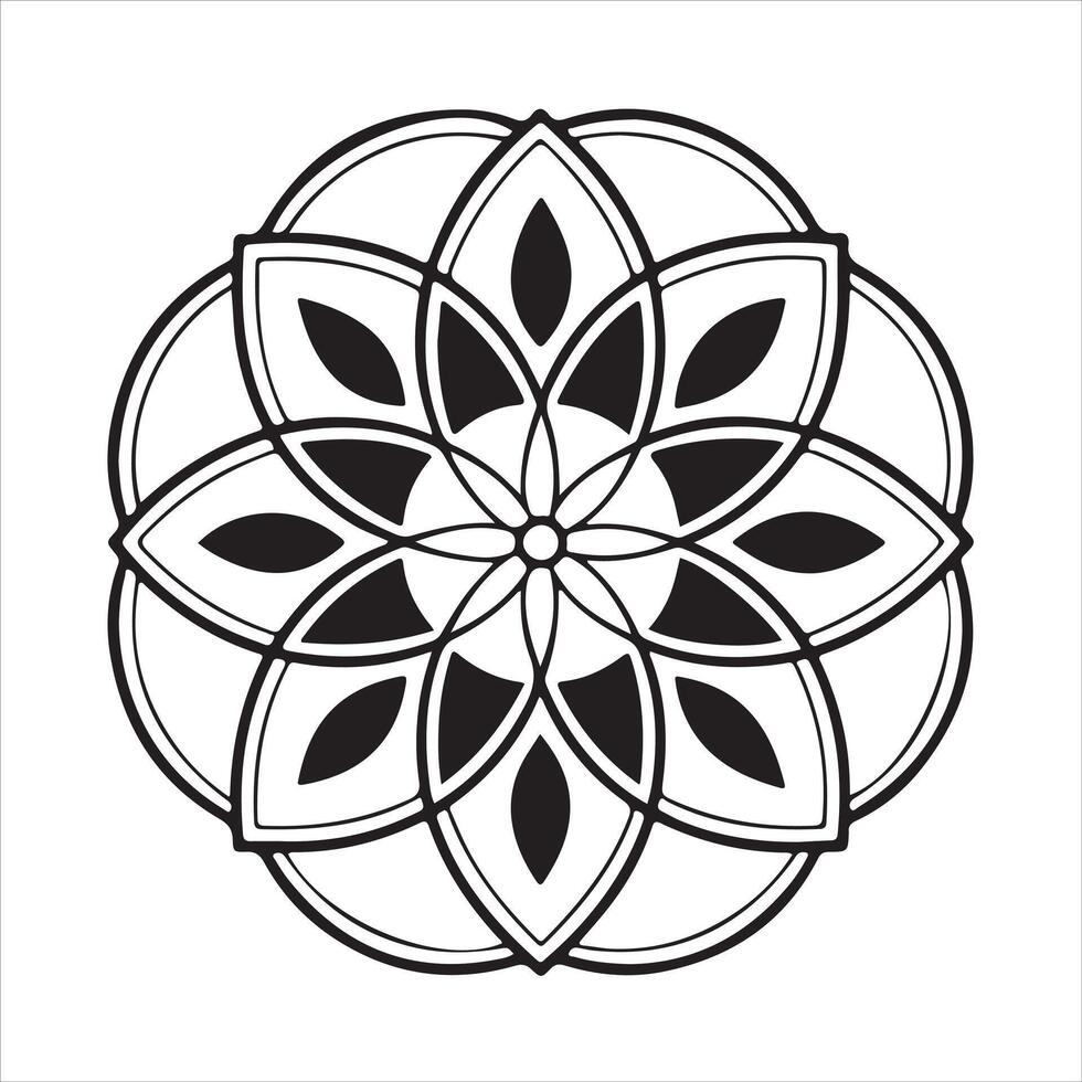 Elegant Mandala Pattern for Coloring Book. Intricate Line Art Mandala Design vector