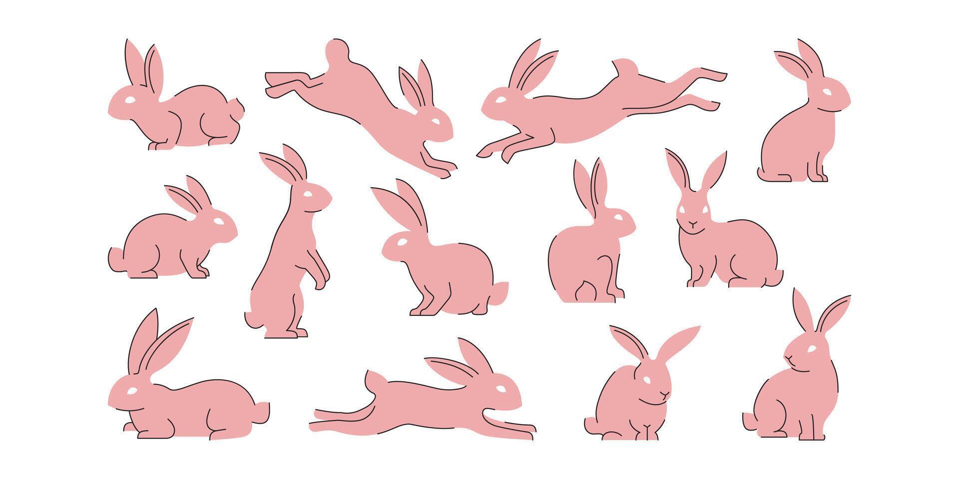 CUTE RABBIT ILLUSTRATION STOCK vector