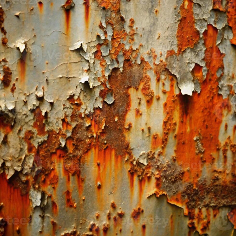 A Detailed Close Up of Heavily Rusted and Peeling Metal Surface photo