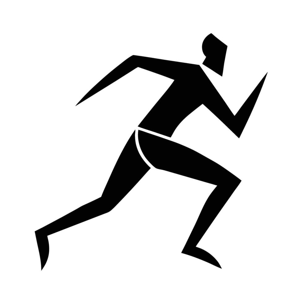 Abstract runner silhouette design showcasing vibrant clean line art background vector