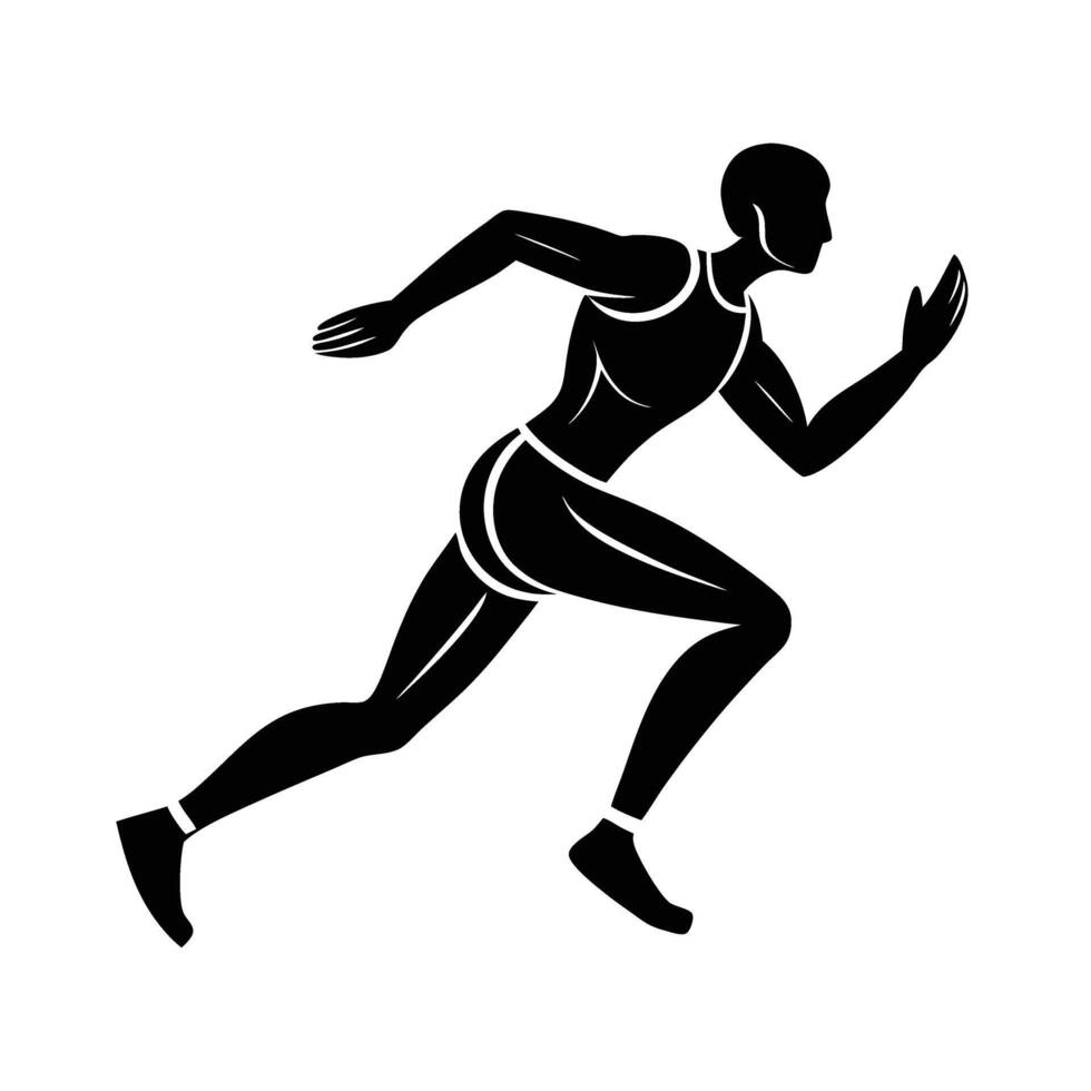 Dynamic runner silhouette graphic design showcasing creative line art background vector