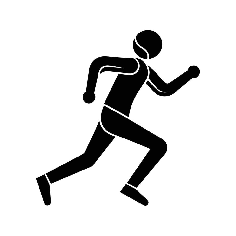 Fluid runner figure icon design featuring creative line art background vector