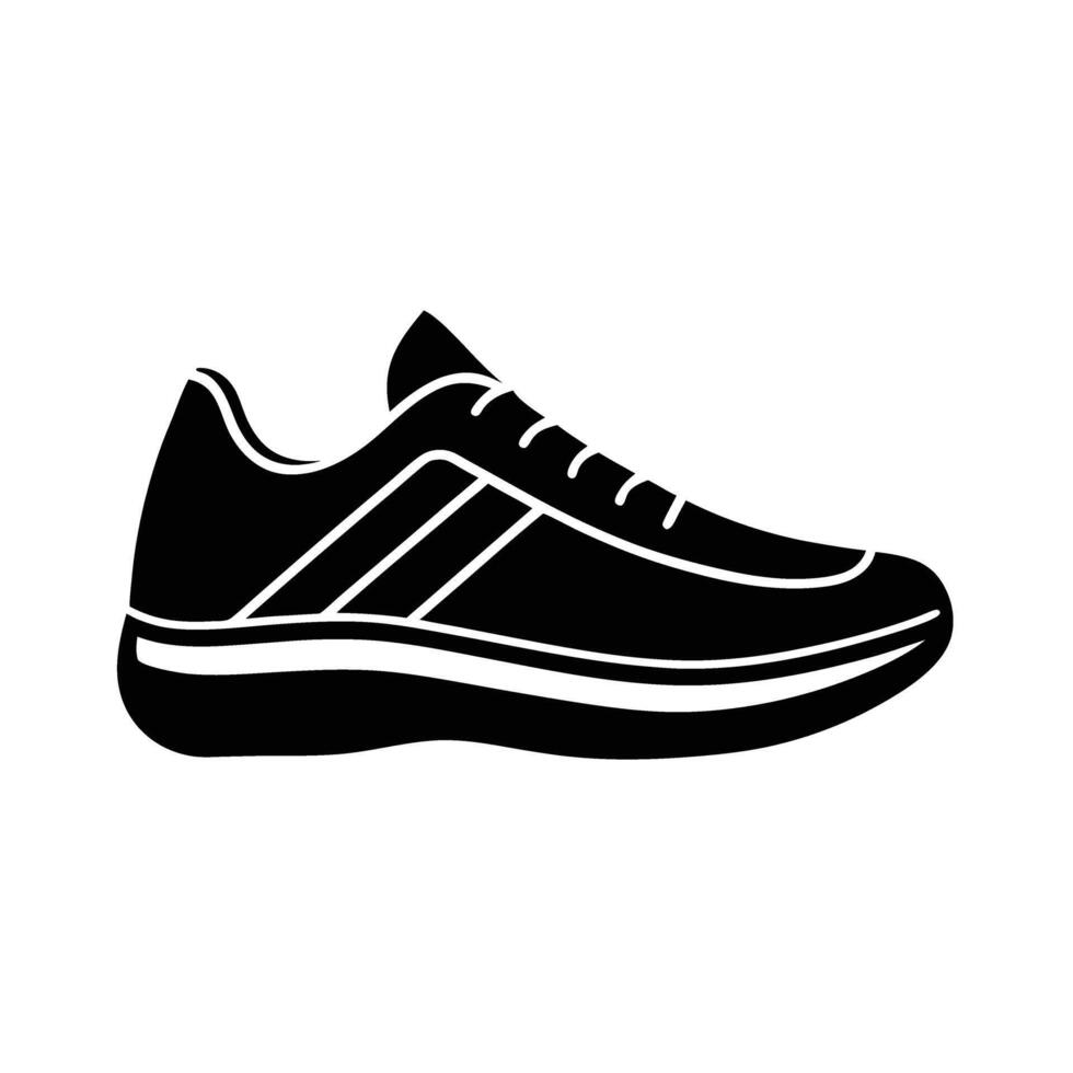 Simplistic running sneaker graphic displaying crisp creative design elements clearly vector