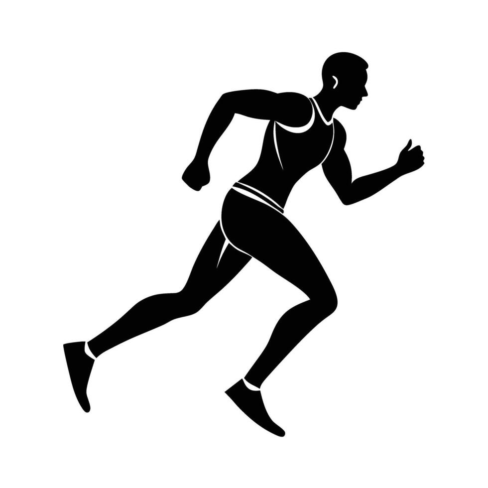 Sleek runner silhouette design delivering bold modern visual impact effect vector