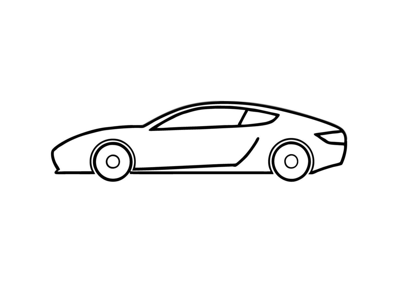 Clean17 minimalist line art design for coupe in white background vector
