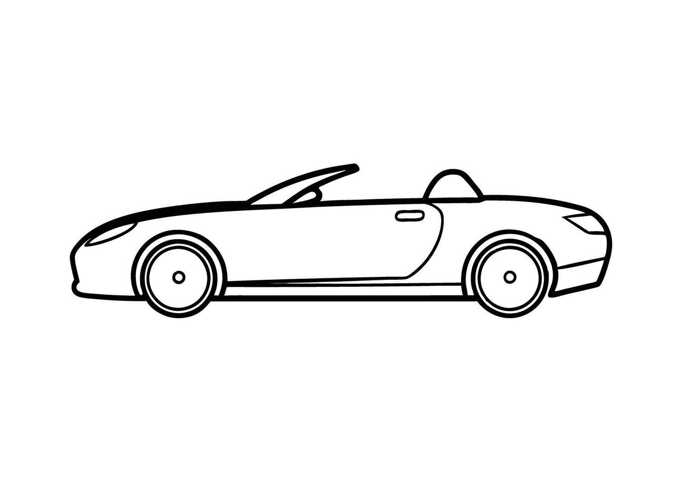 Clean6 minimalist line art design with coupe vehicle on white vector