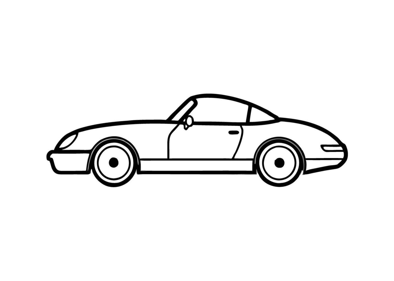 Clean14 minimalist line art design with roadster vehicle on white vector