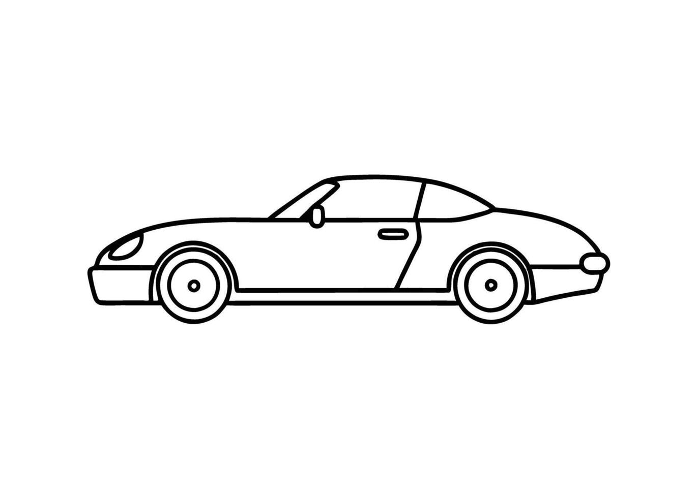 Clean13 minimalist line art design for roadster in white background vector