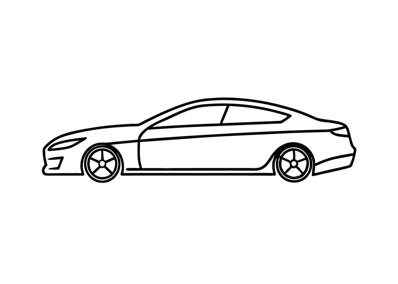 Clean4 minimalist line art design with sport vehicle on white vector