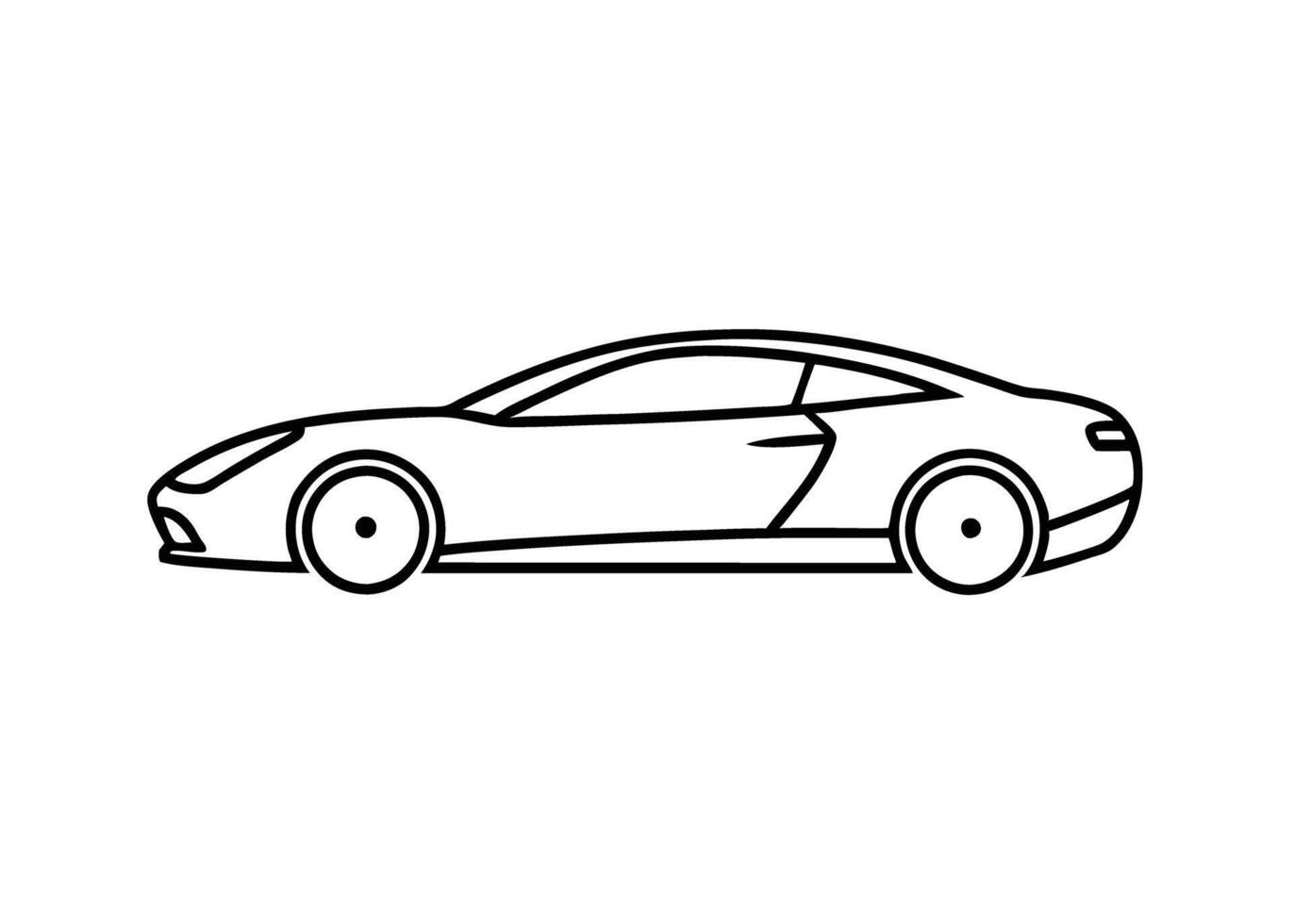 Crisp18 minimalist line art design with sports vehicle on white vector