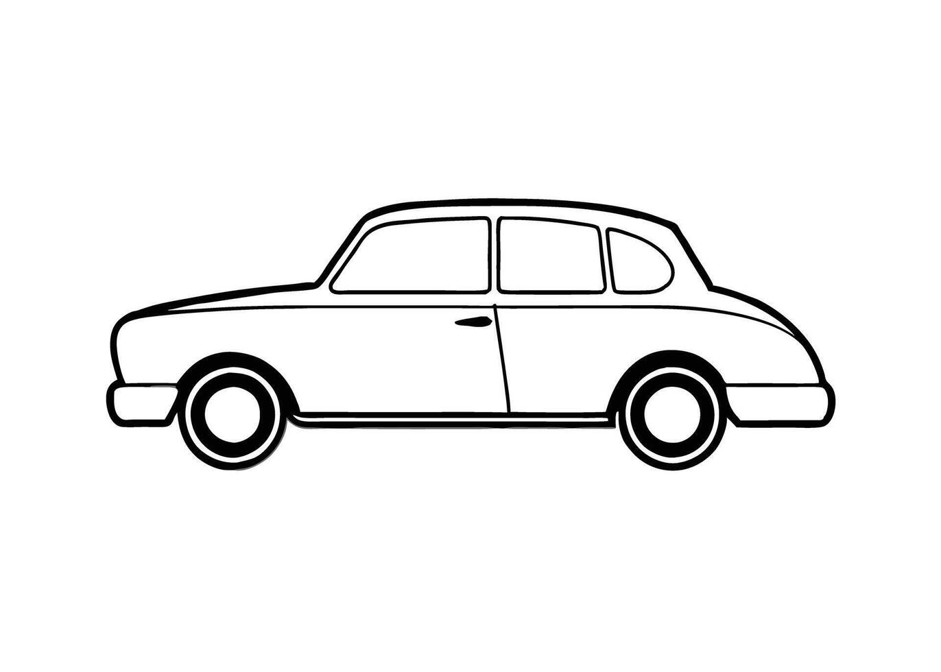 Refined34 minimalist line art design with hatchback vehicle on white vector