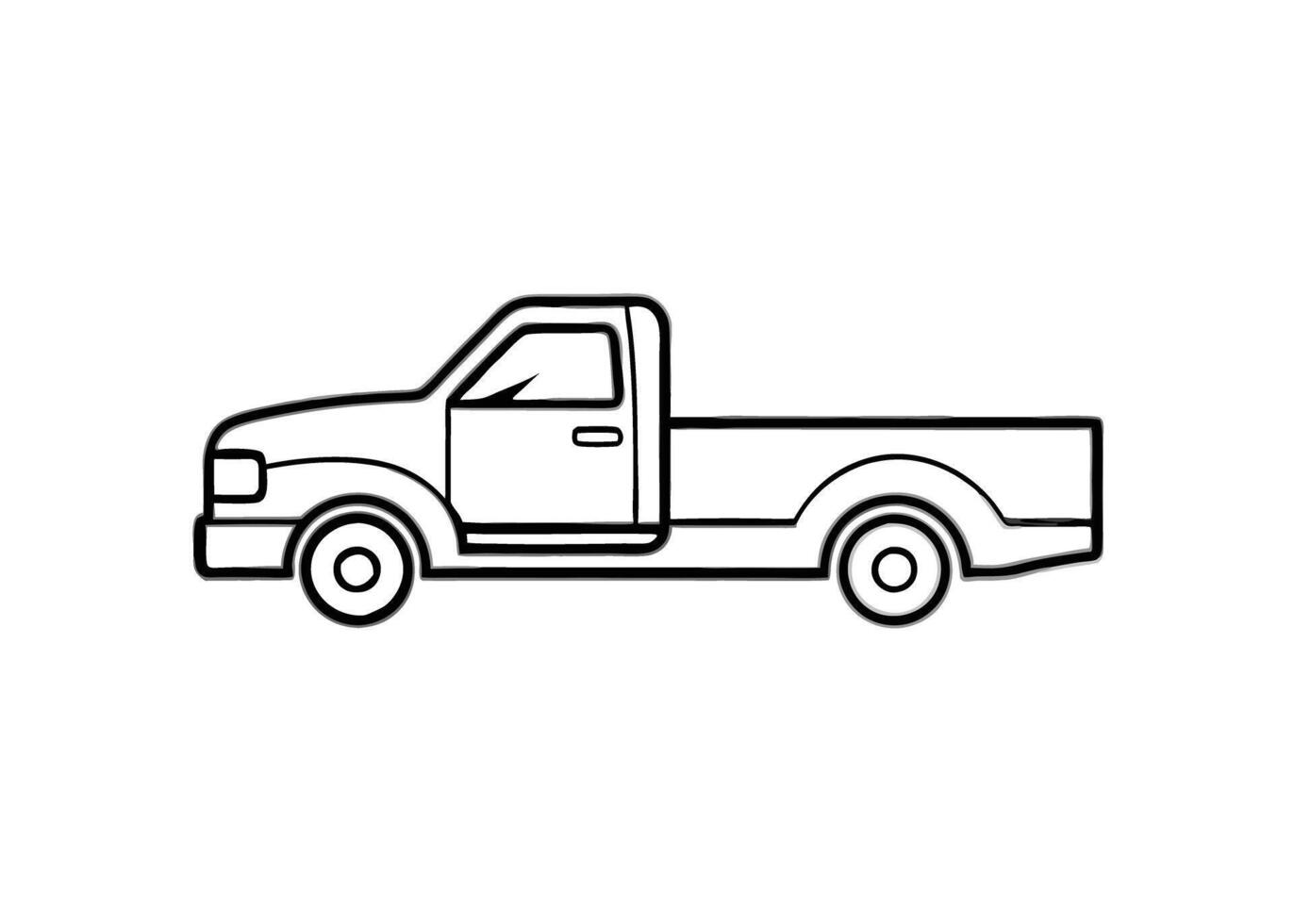 Clean abstract truck cab drawing shows elegant simplicity on white vector