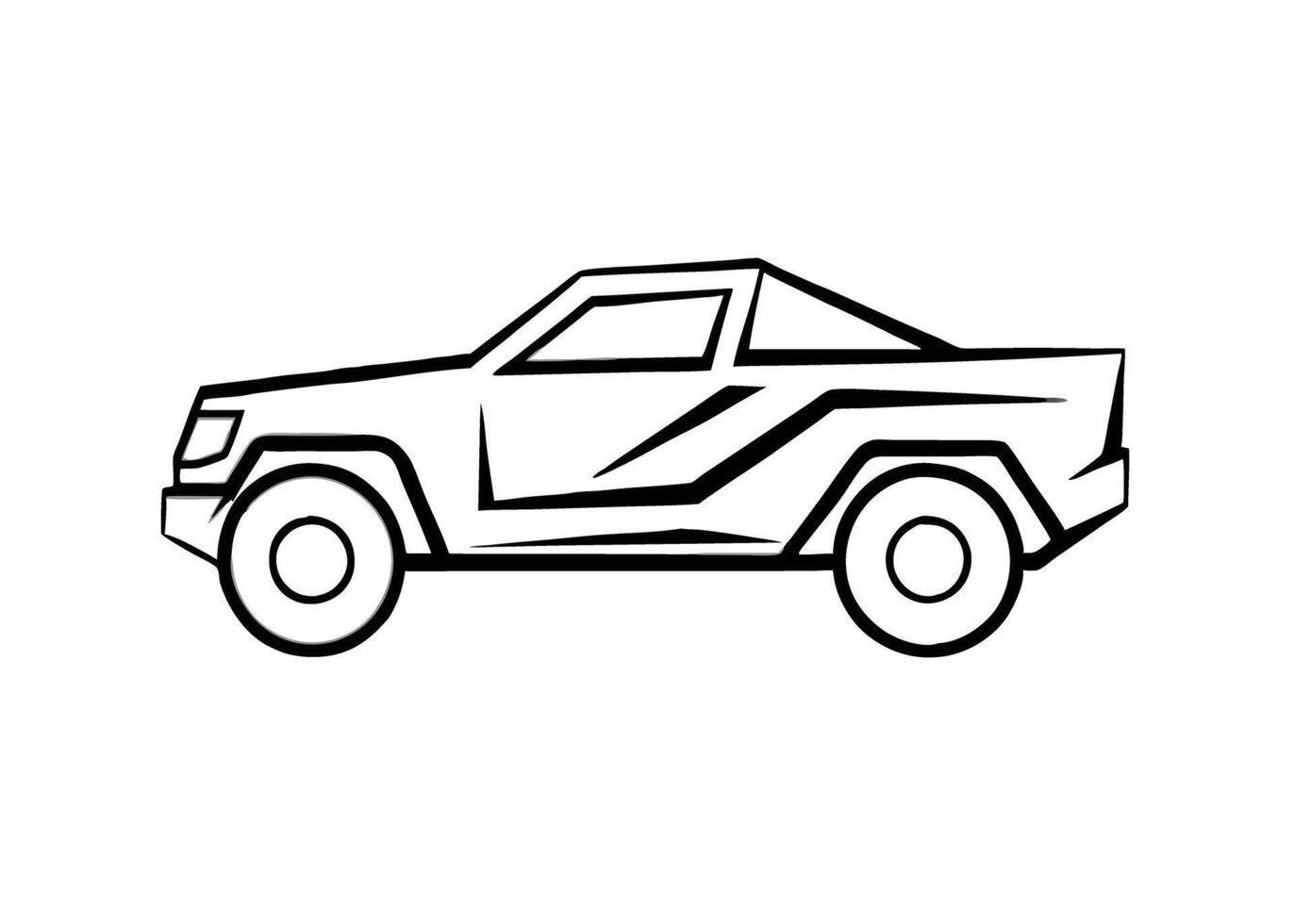 Clean abstract off road truck drawing sparks vision on white vector
