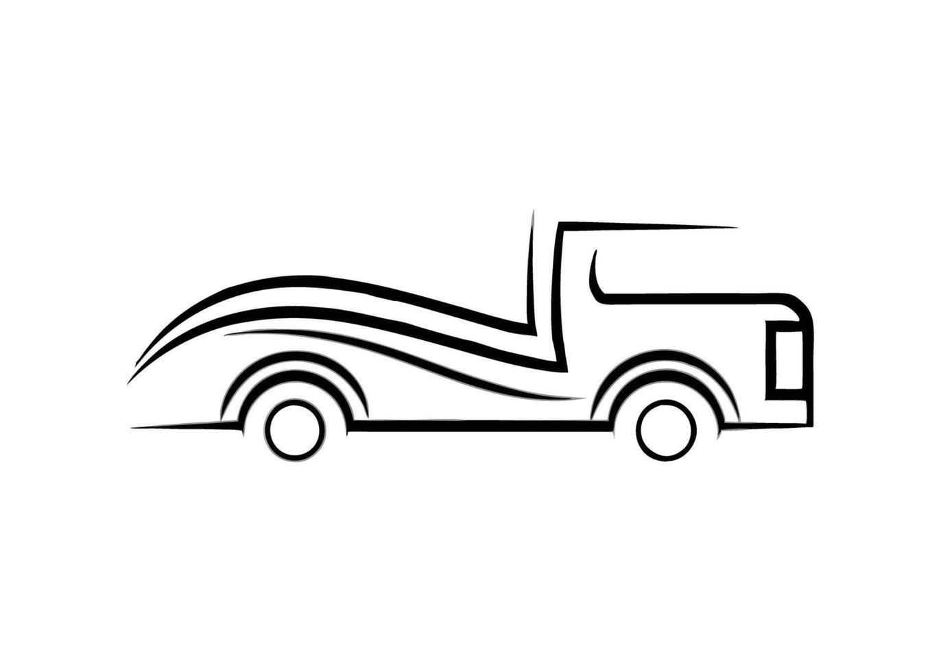 Abstract truck art with bold minimal style shines on white vector