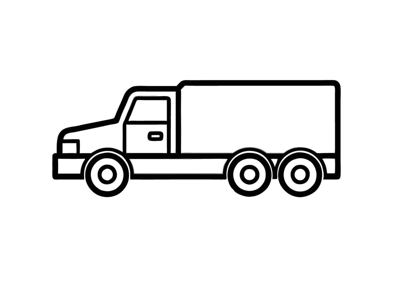 Clean contemporary truck drawing truly presents innovative style on white vector