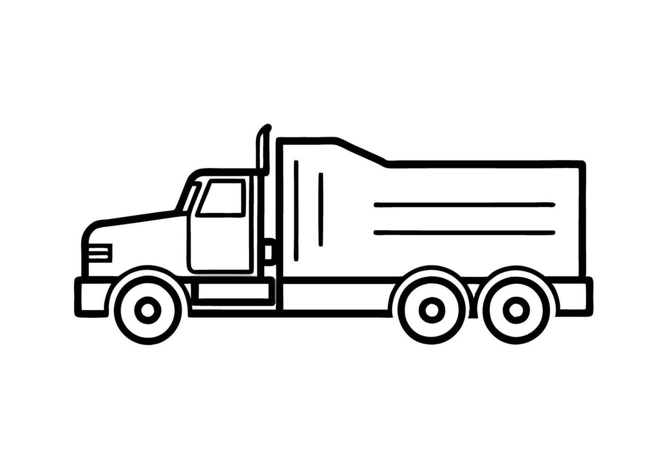 Elegant heavy duty road truck drawing reveals finesse on white vector