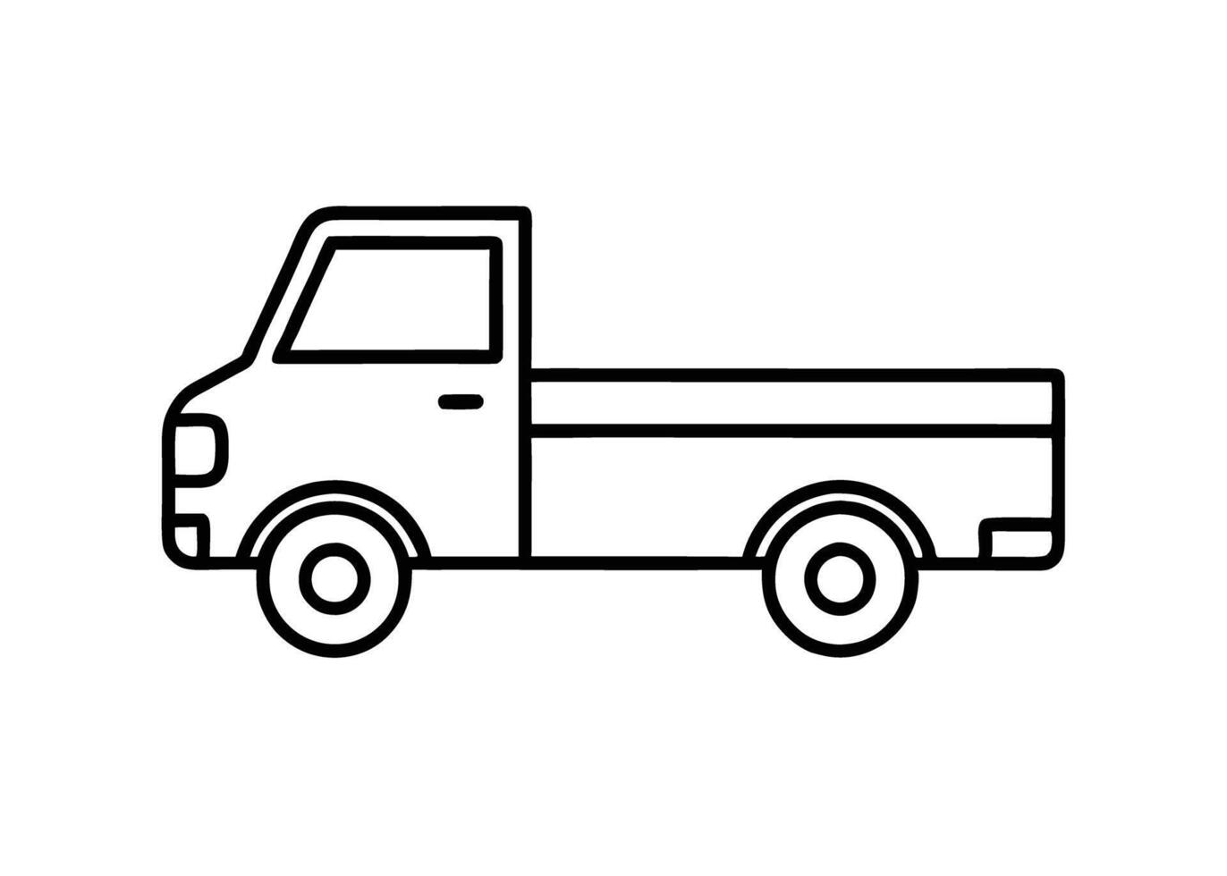 Crisp compact truck drawing truly shows refined detail on white vector