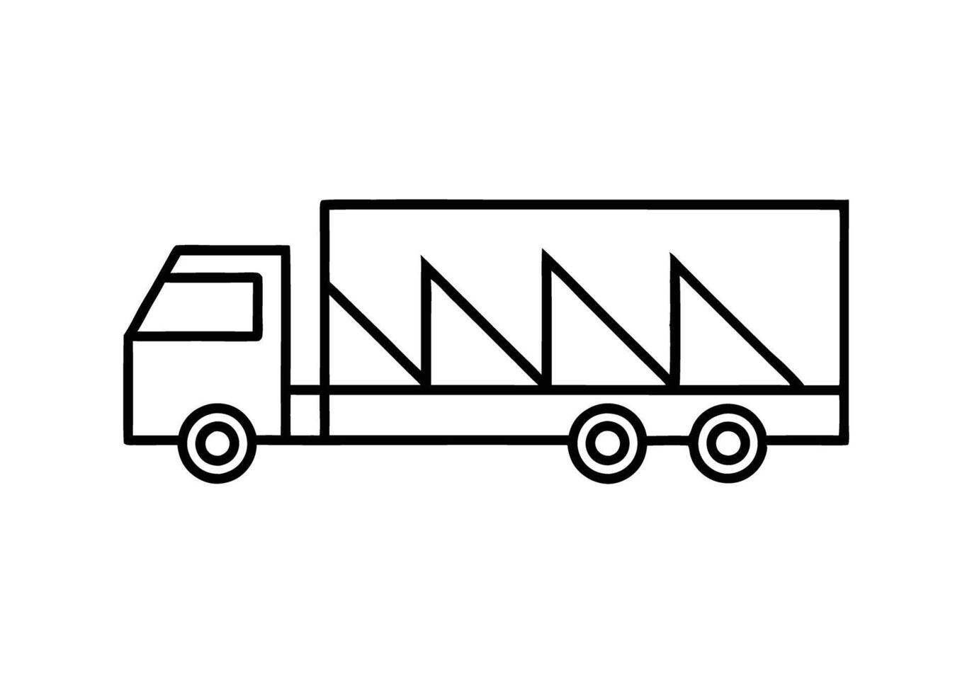 Geometric truck trailer design clearly illustrates precise form on white vector