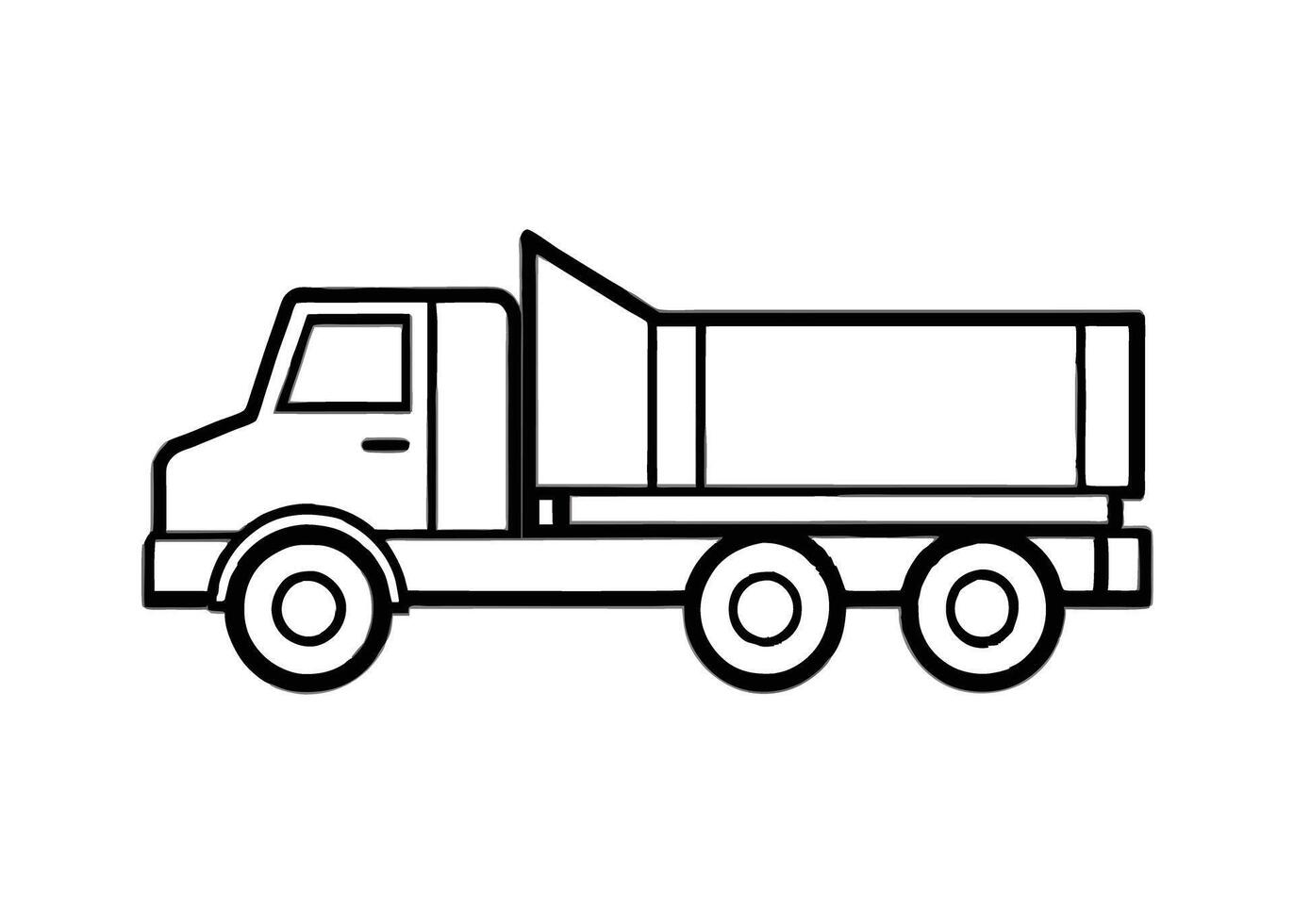 Elegant heavy load truck drawing exudes timeless strength on white vector