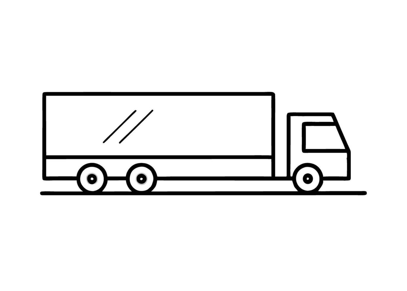 Geometric truck trailer drawing reveals modern innovative structure on white vector