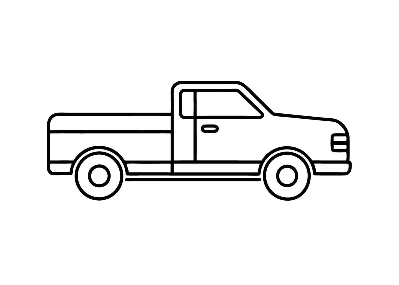 Simple high performance truck drawing reveals dynamic motion on white vector