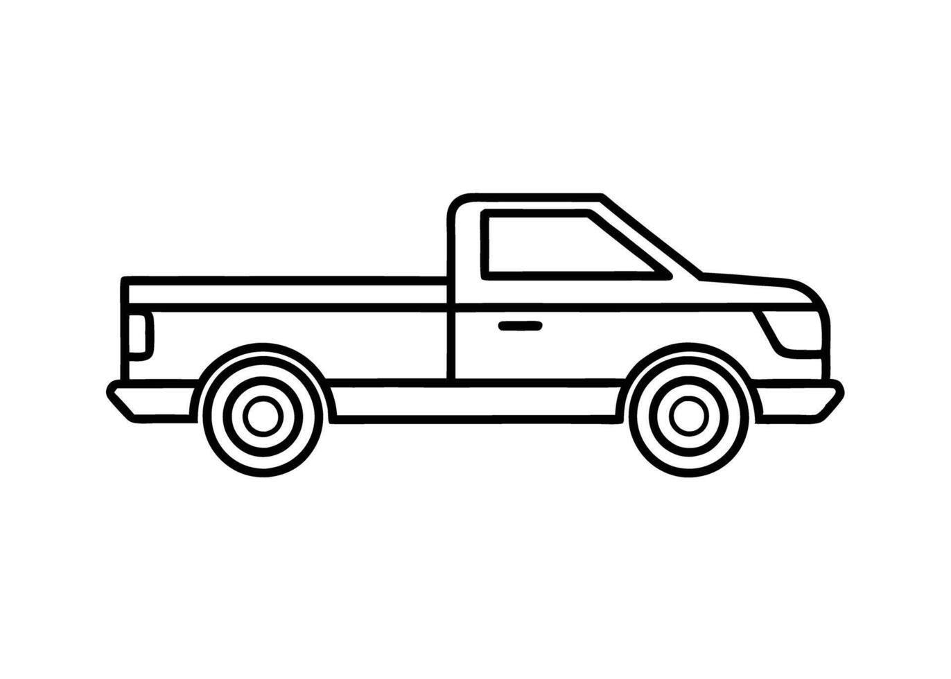 Simple high performance truck illustration showcases vibrant energy on white vector