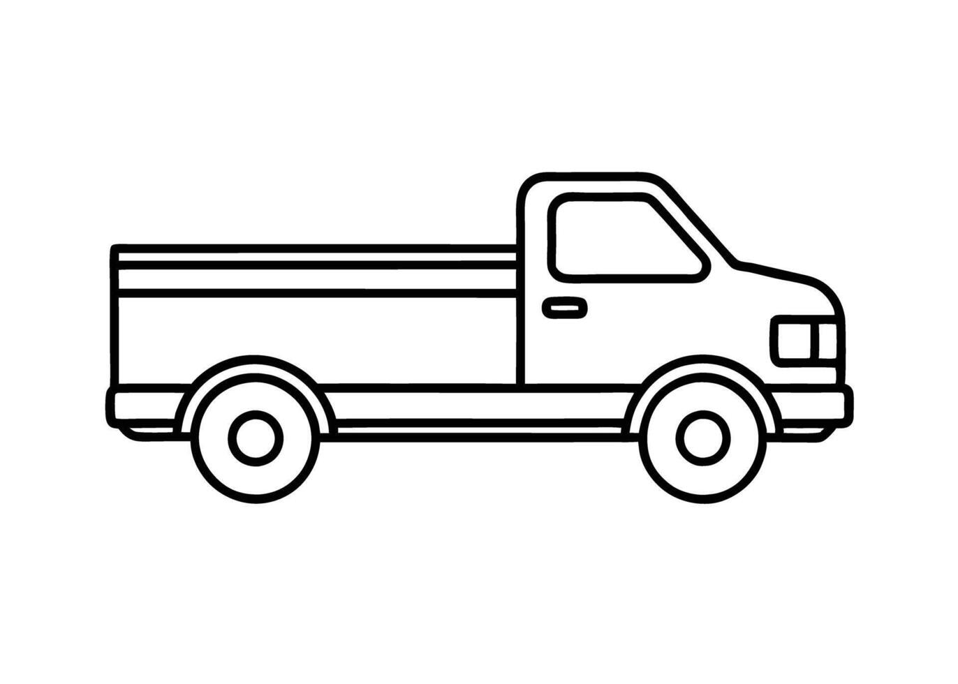 Refined minimalist utility truck drawing exhibits subtle grace on white vector