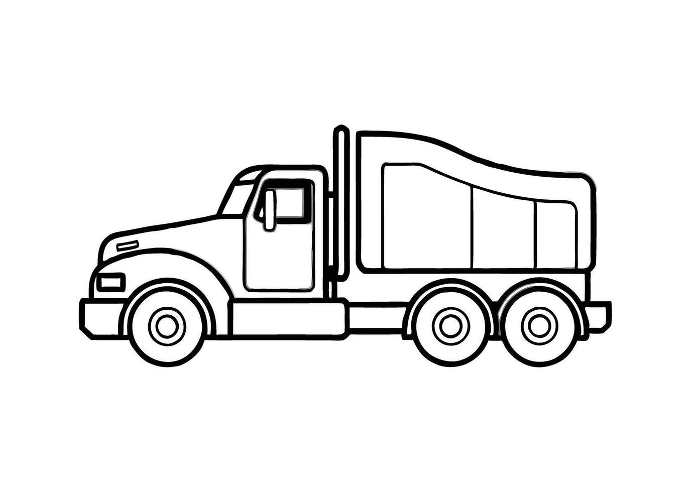 Elegant heavy duty road truck depiction exudes grace on white vector