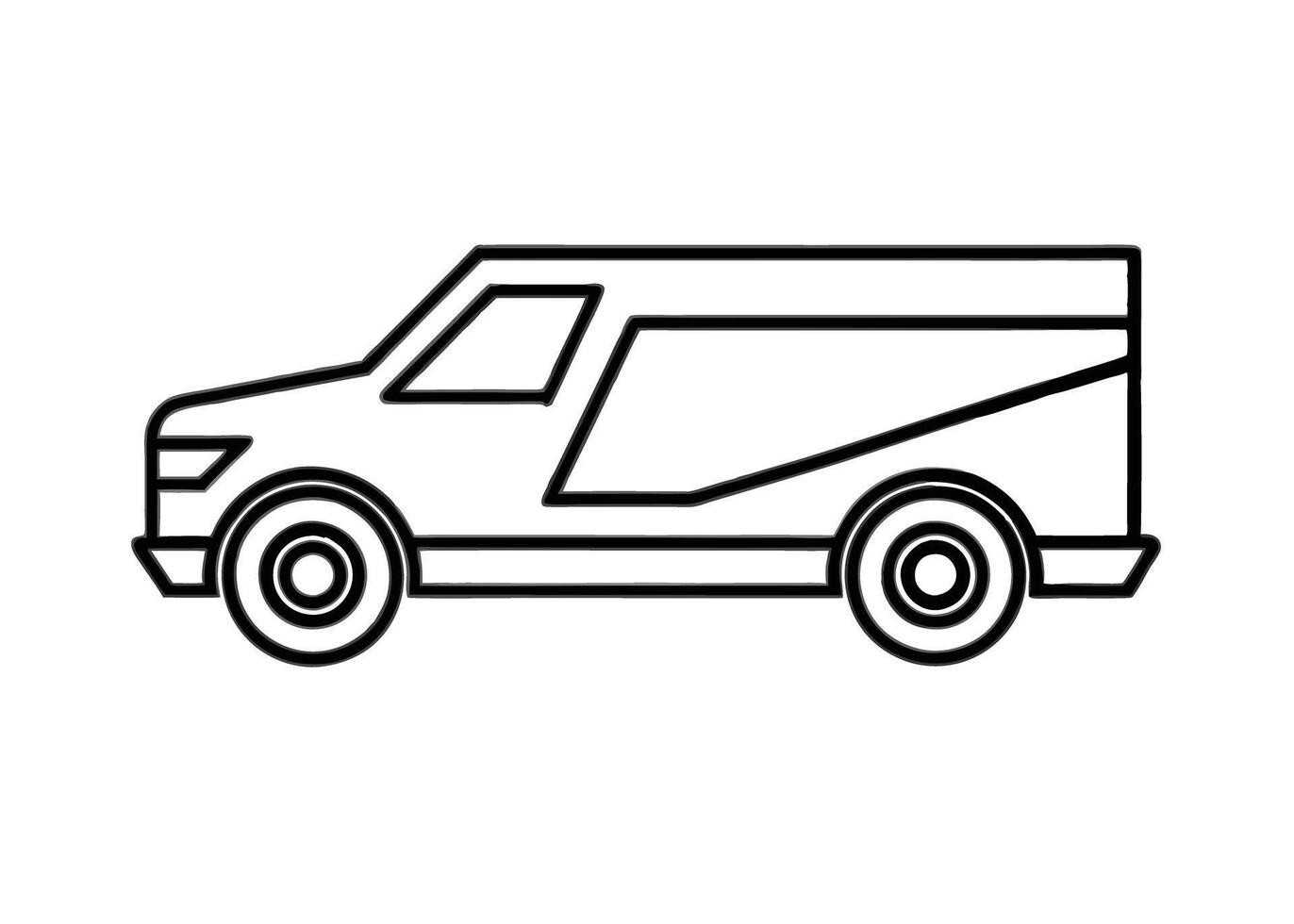 Modern futuristic electric truck outline exhibits innovative form on white vector