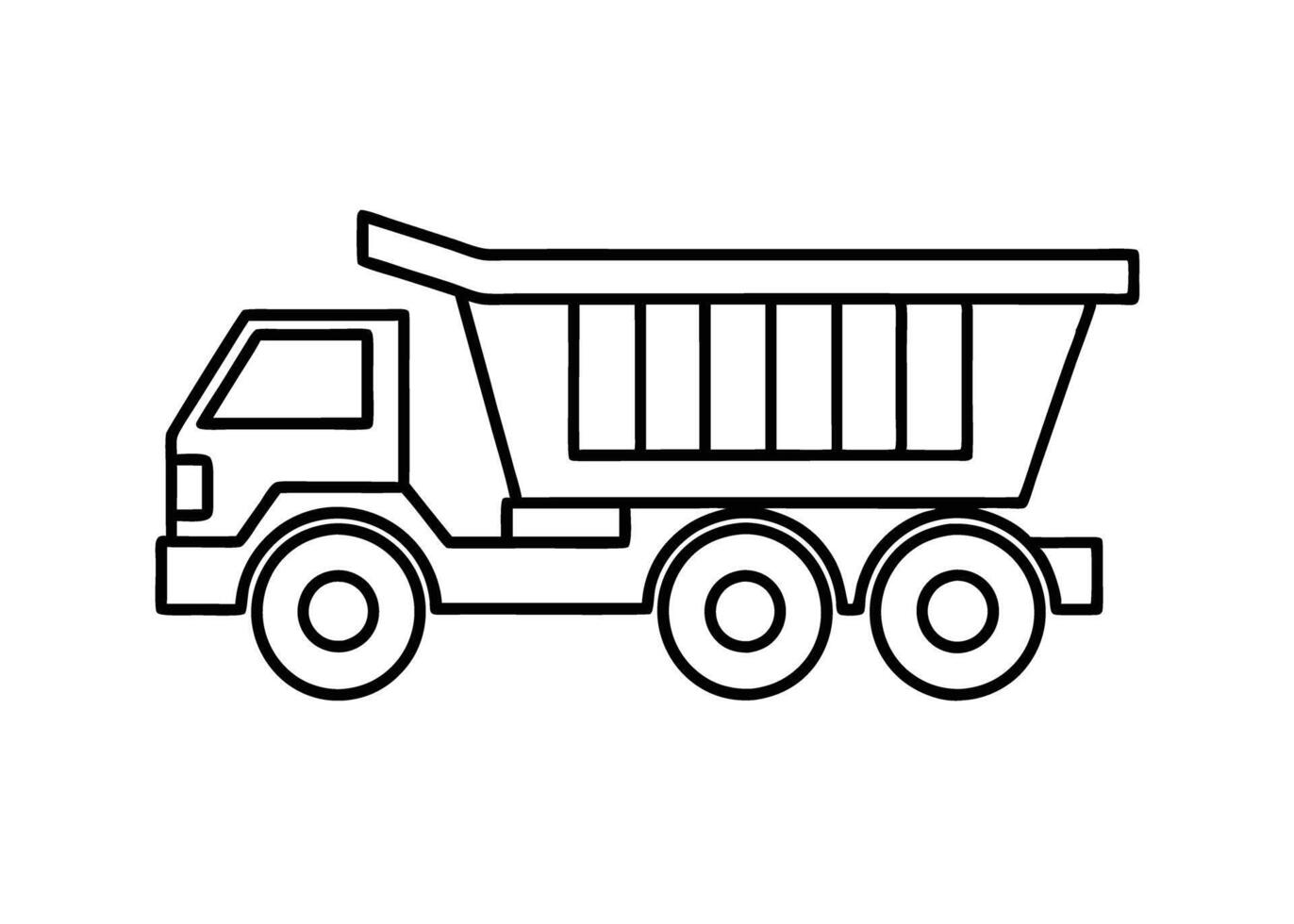 Simple robust mining truck design offers industrial strength on white vector