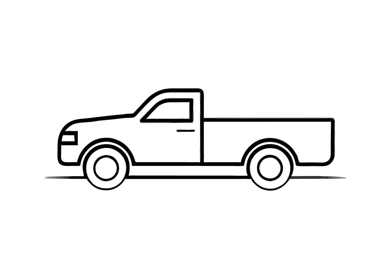 Sleek modern state truck line art exudes style on white vector