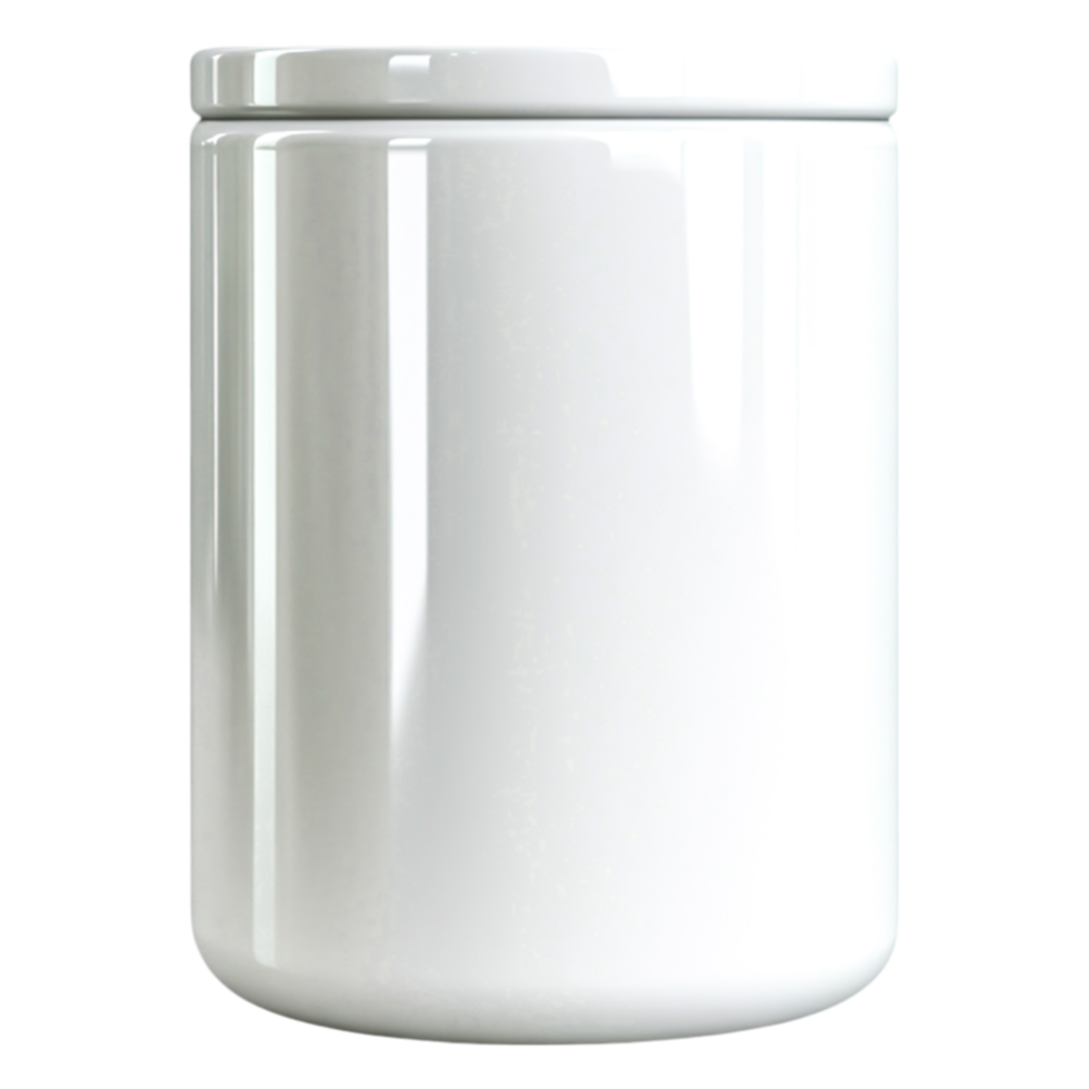 White Ceramic Jar with Lid Ideal for Kitchen Storage and Organization png