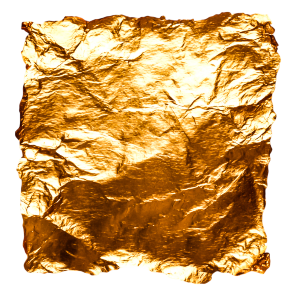 Crinkled Gold Foil Texture for Background and Design Projects png