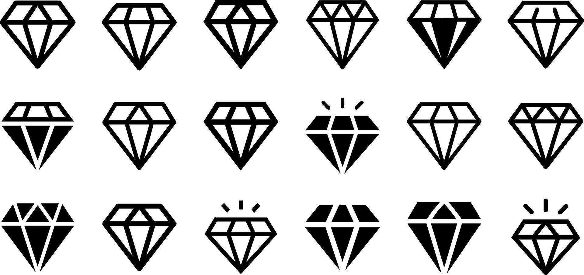 Sparkling Diamond Icon Collection vector
