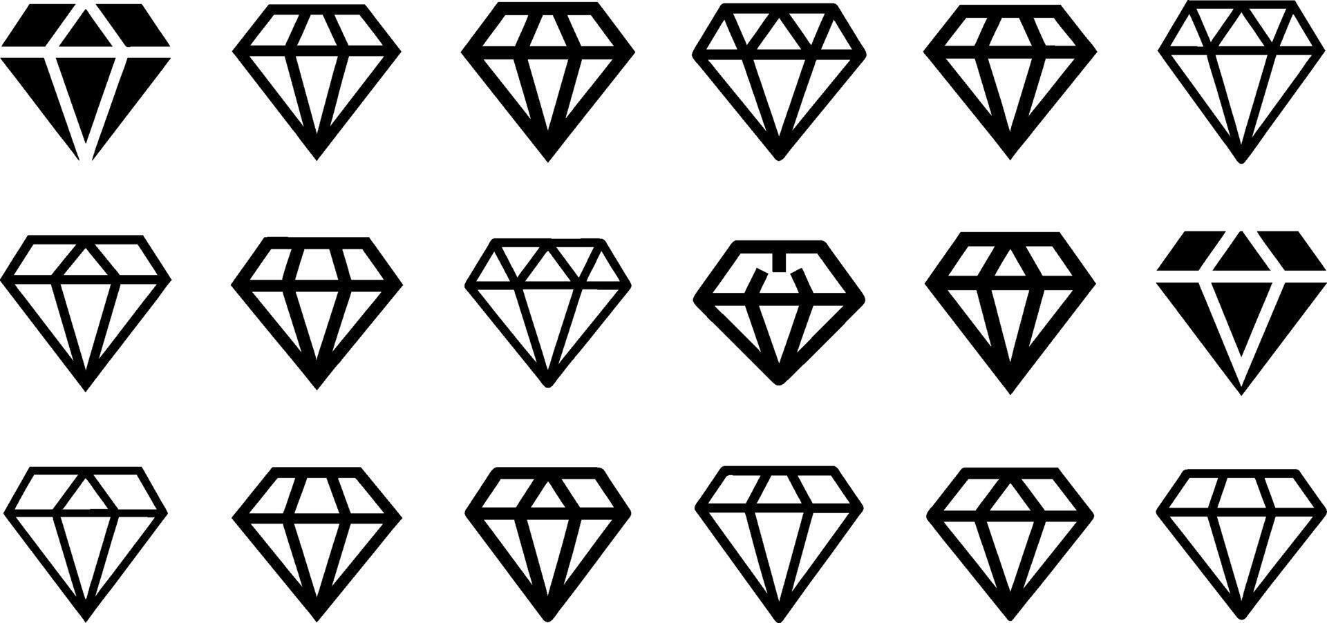 Elegant Diamond Icon Set Luxurious Collection vector