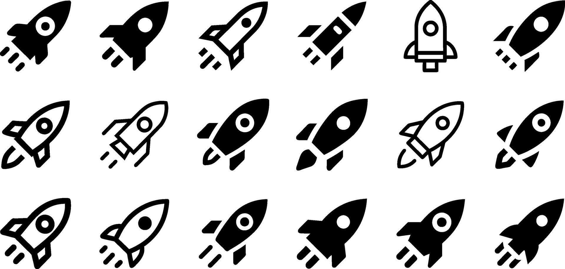 Minimalist Space Icons Rocket Design vector