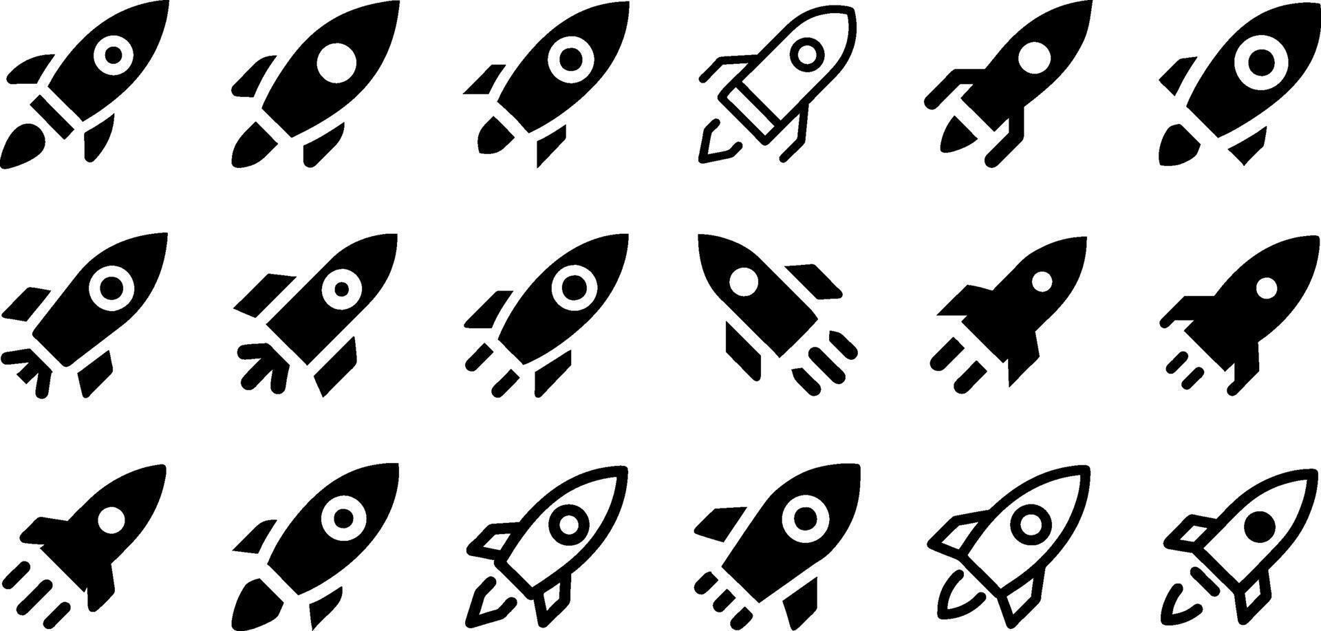 Rocket Icon Set Space Exploration Collection vector
